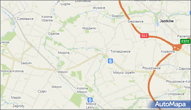 mapa Tomaszowice-Kolonia, Tomaszowice-Kolonia na mapie Targeo