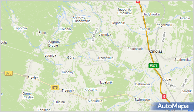 mapa Trzęsówka, Trzęsówka na mapie Targeo