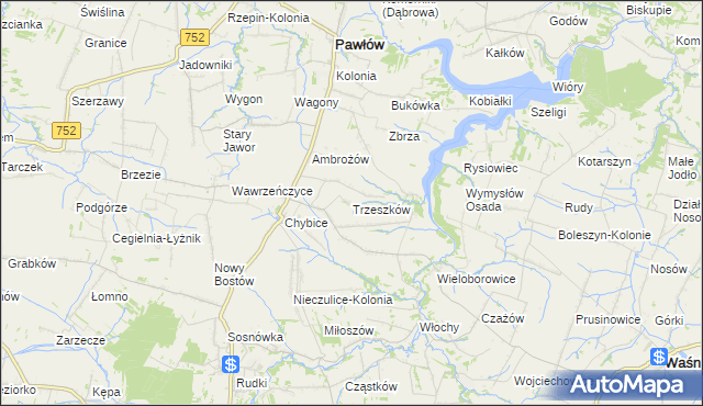 mapa Trzeszków, Trzeszków na mapie Targeo