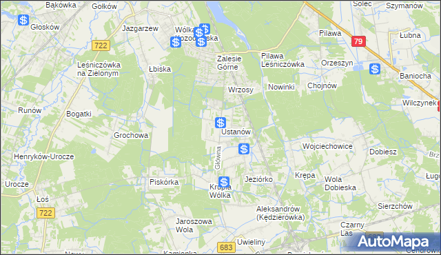 mapa Ustanów, Ustanów na mapie Targeo