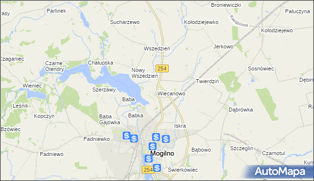 mapa Wiecanowo, Wiecanowo na mapie Targeo