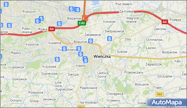 mapa Wieliczka, Wieliczka na mapie Targeo