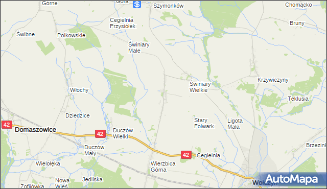 mapa Wierzbica Dolna gmina Wołczyn, Wierzbica Dolna gmina Wołczyn na mapie Targeo