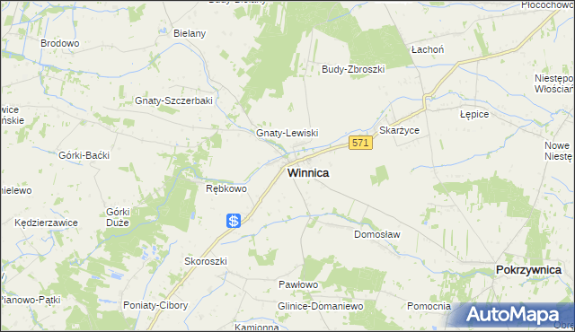 mapa Winnica powiat pułtuski, Winnica powiat pułtuski na mapie Targeo