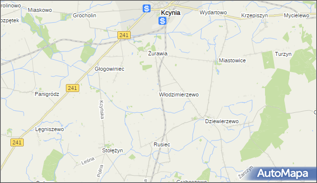 mapa Włodzimierzewo, Włodzimierzewo na mapie Targeo