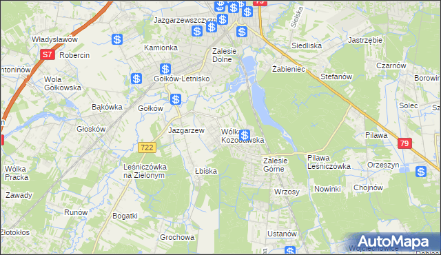 mapa Wólka Kozodawska, Wólka Kozodawska na mapie Targeo