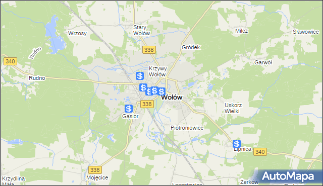 mapa Wołów, Wołów na mapie Targeo