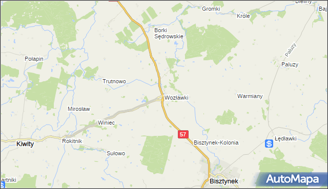 mapa Wozławki, Wozławki na mapie Targeo