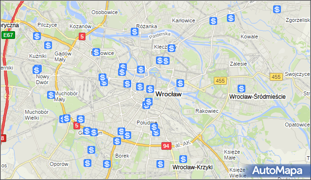 mapa Wrocławia, Wrocław na mapie Targeo