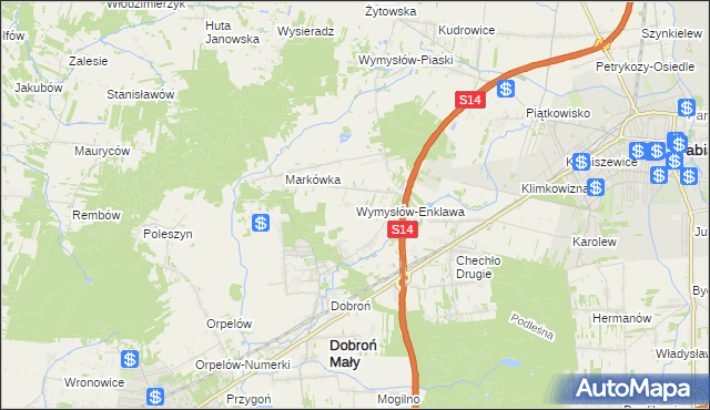 mapa Wymysłów-Enklawa, Wymysłów-Enklawa na mapie Targeo