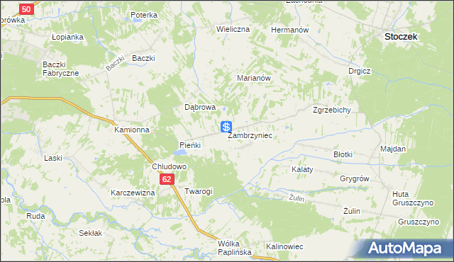 mapa Zambrzyniec, Zambrzyniec na mapie Targeo