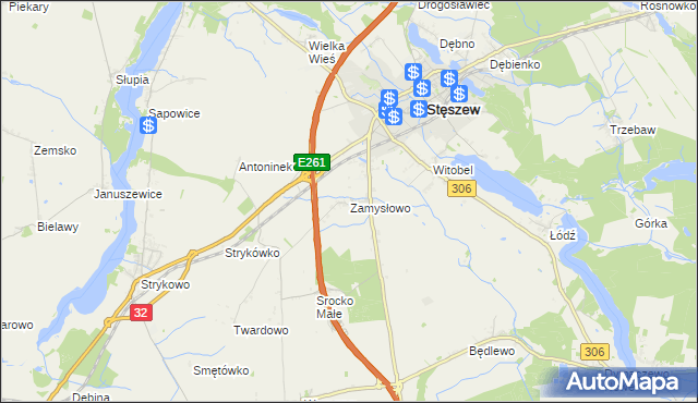 mapa Zamysłowo, Zamysłowo na mapie Targeo