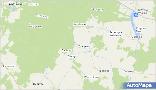 mapa Zbarzewo, Zbarzewo na mapie Targeo