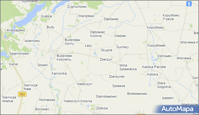 mapa Zberzyn, Zberzyn na mapie Targeo