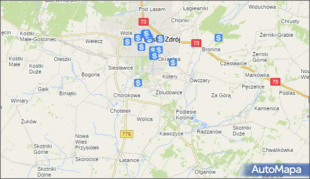 mapa Zbludowice, Zbludowice na mapie Targeo