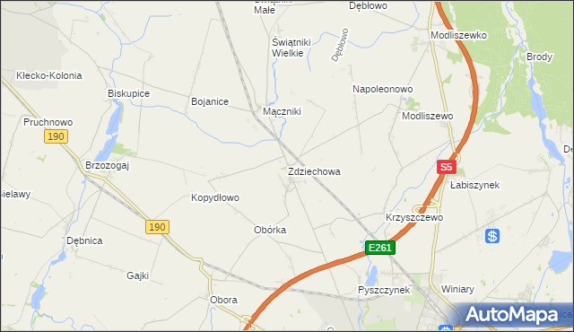 mapa Zdziechowa, Zdziechowa na mapie Targeo