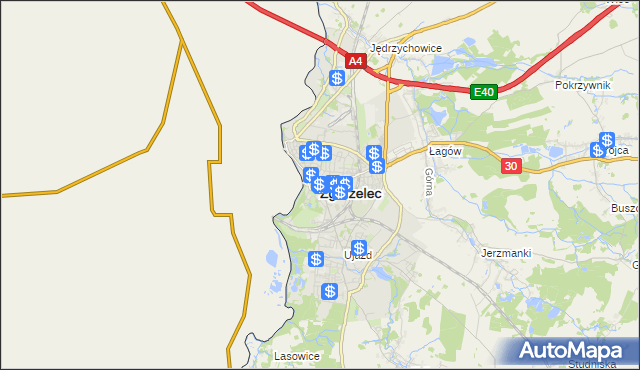 mapa Zgorzelec, Zgorzelec na mapie Targeo
