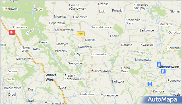 mapa Brzozówka gmina Zielonki, Brzozówka gmina Zielonki na mapie Targeo