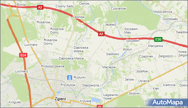 mapa Dąbrówka-Marianka, Dąbrówka-Marianka na mapie Targeo