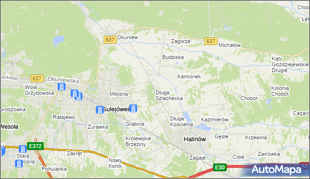 mapa Długa Szlachecka, Długa Szlachecka na mapie Targeo