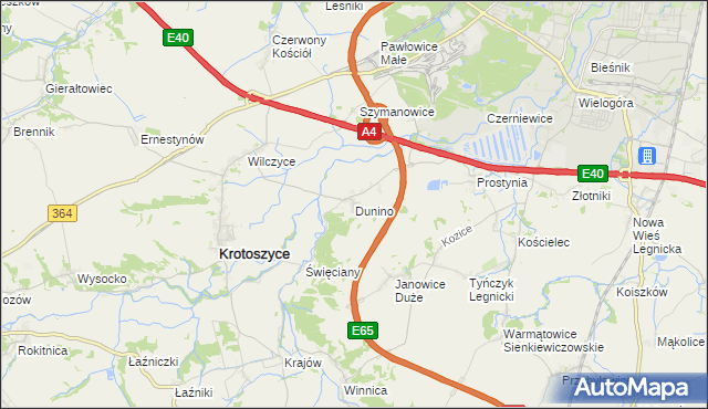 mapa Dunino, Dunino na mapie Targeo