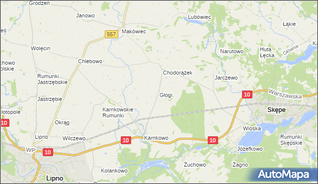 mapa Głogi, Głogi na mapie Targeo