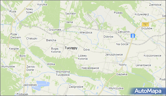 mapa Góra gmina Tuczępy, Góra gmina Tuczępy na mapie Targeo