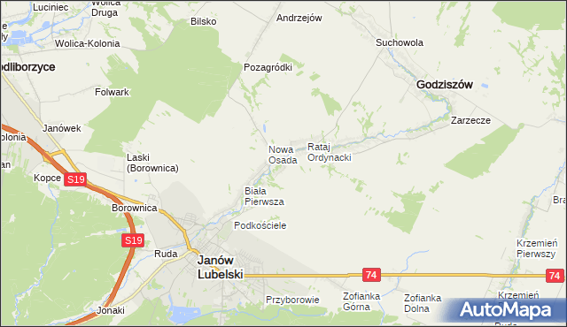 mapa Kawęczyn gmina Godziszów, Kawęczyn gmina Godziszów na mapie Targeo