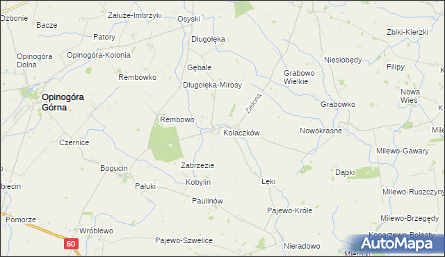 mapa Kołaczków, Kołaczków na mapie Targeo