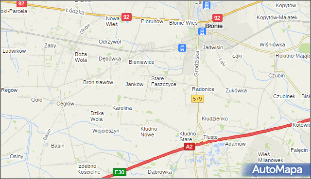 mapa Konstantów gmina Błonie, Konstantów gmina Błonie na mapie Targeo