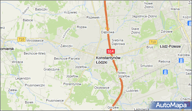 mapa Konstantynów Łódzki, Konstantynów Łódzki na mapie Targeo