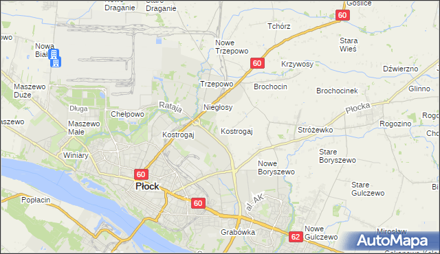 mapa Kostrogaj, Kostrogaj na mapie Targeo