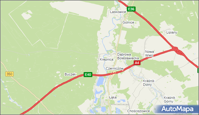 mapa Krępnica, Krępnica na mapie Targeo