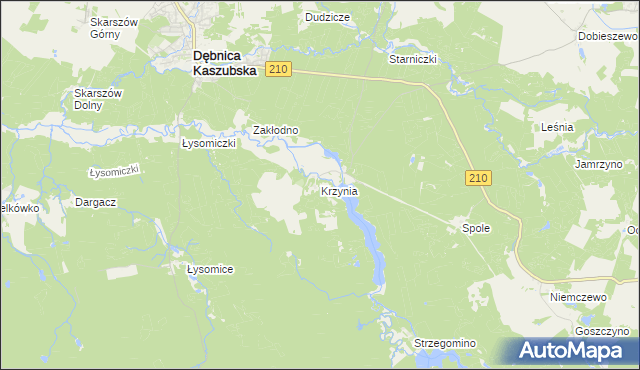 mapa Krzynia, Krzynia na mapie Targeo