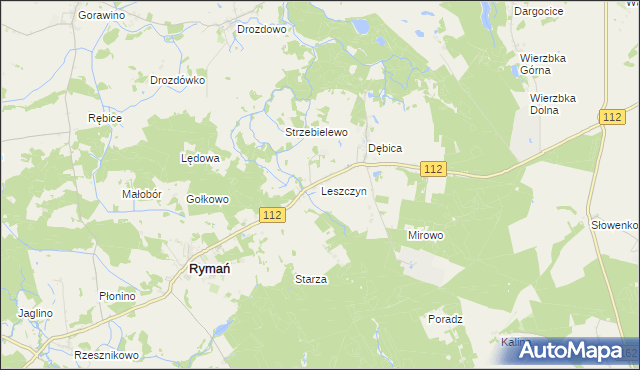 mapa Leszczyn, Leszczyn na mapie Targeo