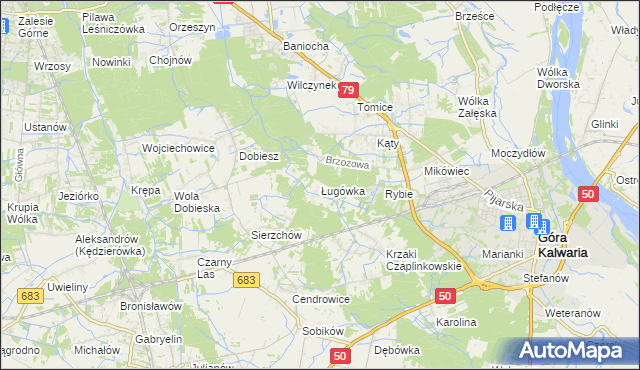 mapa Ługówka, Ługówka na mapie Targeo