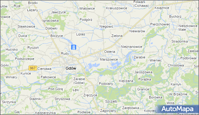 mapa Marszowice gmina Gdów, Marszowice gmina Gdów na mapie Targeo