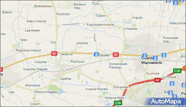 mapa Michałówek gmina Ożarów Mazowiecki, Michałówek gmina Ożarów Mazowiecki na mapie Targeo