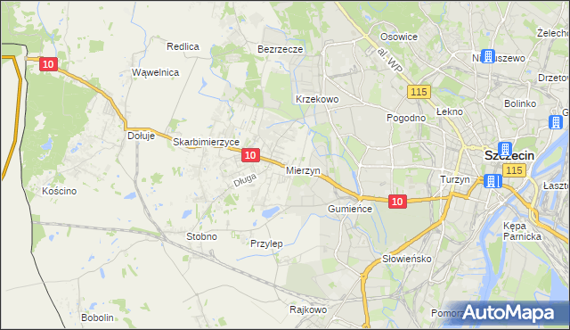 mapa Mierzyn gmina Dobra (Szczecińska), Mierzyn gmina Dobra (Szczecińska) na mapie Targeo