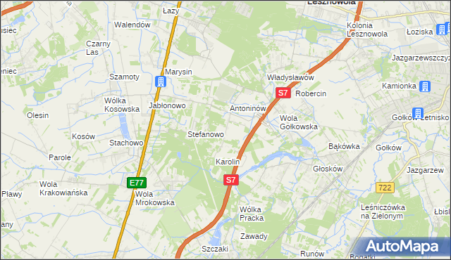 mapa Mieszkowo gmina Piaseczno, Mieszkowo gmina Piaseczno na mapie Targeo