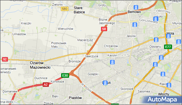 mapa Mory gmina Ożarów Mazowiecki, Mory gmina Ożarów Mazowiecki na mapie Targeo