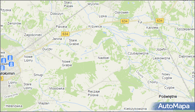 mapa Nadbiel, Nadbiel na mapie Targeo