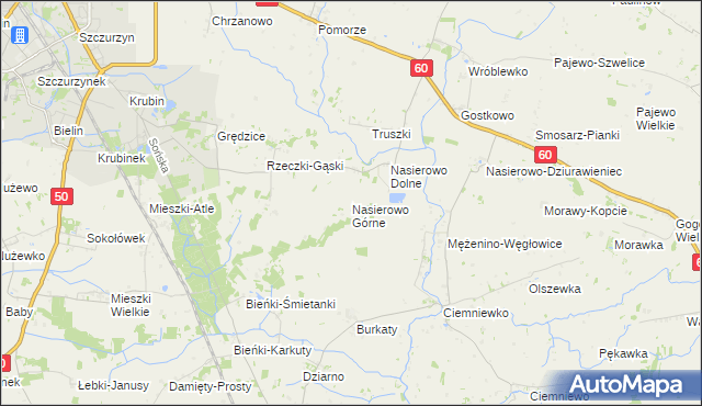 mapa Nasierowo Górne, Nasierowo Górne na mapie Targeo