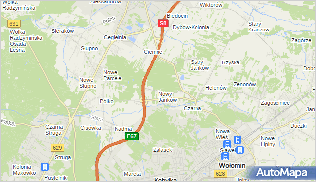 mapa Nowy Janków, Nowy Janków na mapie Targeo