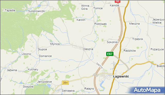 mapa Oleszna, Oleszna na mapie Targeo