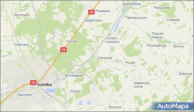 mapa Orłowicze, Orłowicze na mapie Targeo