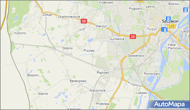 mapa Ostoja gmina Kołbaskowo, Ostoja gmina Kołbaskowo na mapie Targeo