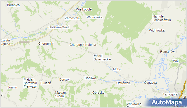mapa Piaski Szlacheckie, Piaski Szlacheckie na mapie Targeo