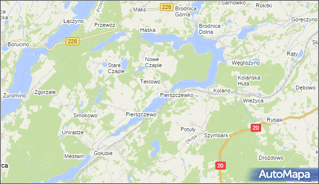 mapa Pierszczewko, Pierszczewko na mapie Targeo