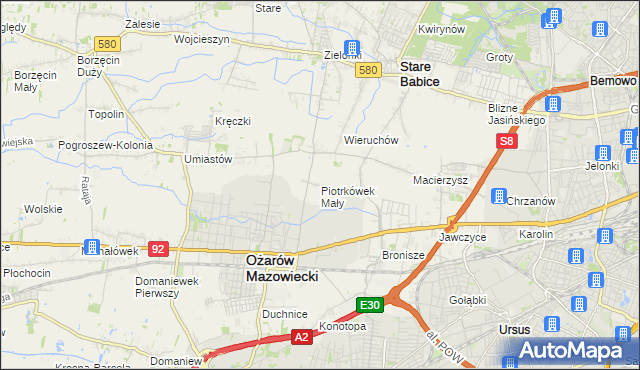 mapa Piotrkówek Mały, Piotrkówek Mały na mapie Targeo